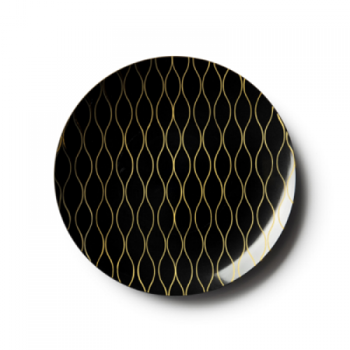 Whisk - 10 Elegant Black/Gold Dessert Plates 19cm / 7.5inch