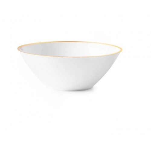Curve - 10 Elegant White/Gold Soup Bowls 400ml