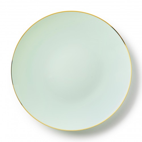 Classic - 10 Elegant Turqoise/Gold Dinner Plates 26cm