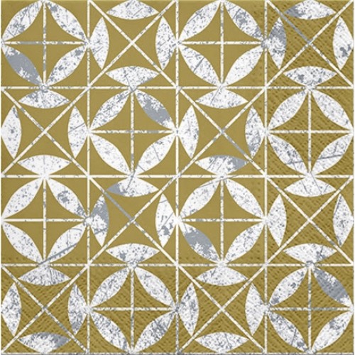 20 Napkins Mosaic Texture Gold - 33x33cm / 13x13inch 3 ply