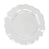 Scallop - 10 Elegant Transparent Dessert Plates 19cm / 7.5inch