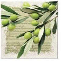 20 Napkins Greek Olives Green - 33x33cm / 13x13inch 3 ply
