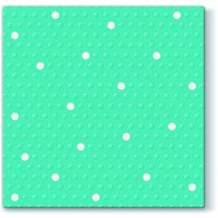 20 Napkins Inspiration Dots Spots White/Turquoise - 33x33cm / 13x13inch 3 ply