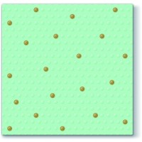 20 Napkins Inspiration Dots Spots Gold/Mint - 33x33cm / 13x13inch 3 ply