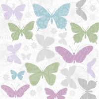 20 Napkins Soft Butterflies - 33x33cm / 13x13inch 3 ply