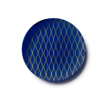 Whisk - 10 Elegant Blue/Gold Dessert Plates 19cm / 7.5inch