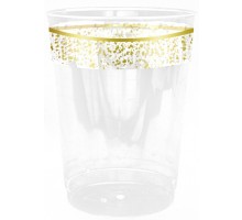Confetti - 10 Elegant Gold Cups 300ml / 10oz
