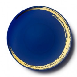 Whisk - 10 Elegant Blue/Gold Dinner Plates 26cm 