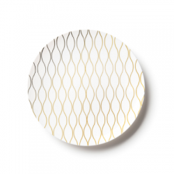 Whisk - 10 Elegant White/Gold Dessert Plates 19cm / 7.5inch