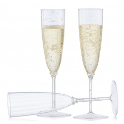 8 Elegant Transparent Champagne Flutes 170ml / 5.7oz