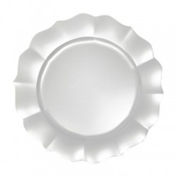 Scallop - 10 Elegant White Dessert Plates 19cm / 7.5inch