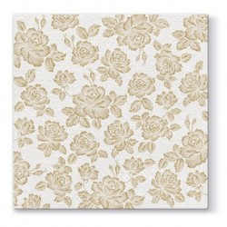 50 Napkins Airlaid Subtle Roses Gold - 40x40cm / 16x16inch 3 ply