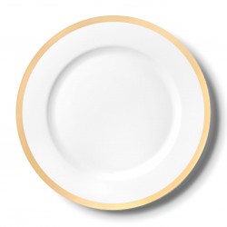 4 Elegant White/Gold Round Charger Plates 33cm / 13inch