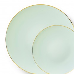 Classic - 32pc Elegant Turquoise/Gold Plate Set 