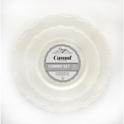 Casual - 40 Elegant Cream Plate Set 