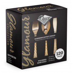 Glamour - 120pc Elegant Rose Gold Cutlery Set 