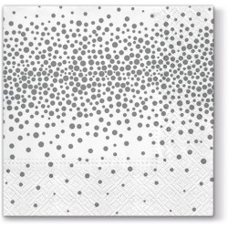 20 Napkins Confetti Silver - 33x33cm / 13x13inch 3 ply
