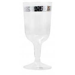Hammered - 10 Elegant Silver Wine Glasses 180ml / 6oz