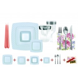 Diamond -  Elegant White Tableware set 