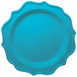 Festive - 12 Party Turquoise Dinner Plates 24cm / 9.5inch