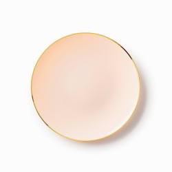 Classic - 10 Elegant Pink/Gold Dessert Plates 19cm