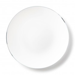Classic - 10 Elegant White/Silver Dinner Plates 26cm / 10inch