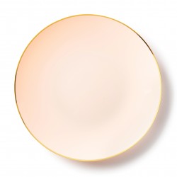 Classic - 10 Elegant Pink/Gold Dinner Plates 26cm