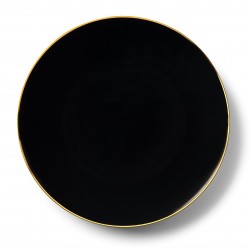 Classic - 10 Elegant Black/Gold Dinner Plates 26cm