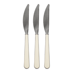 20 Elegant Silver/Beige knives