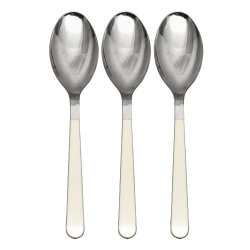 20 Elegant Silver/Beige Spoons