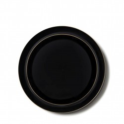 Edge - 20pc Elegant Black/Gold Plate Set
