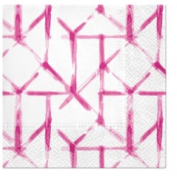 20 Napkins Watercolor Grid Pink - 33x33cm / 13x13inch 3 ply
