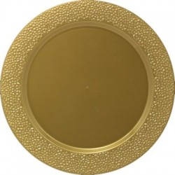 Hammered - 2 Elegant Gold Plate Chargers 33cm / 13inch