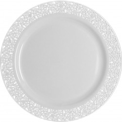 Inspiration - 10 Elegant White Dessert Plates 19cm / 7.5inch