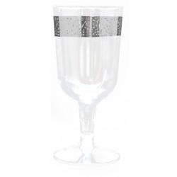Inspiration - 2 Elegant Silver Wine Glasses 180ml / 6oz