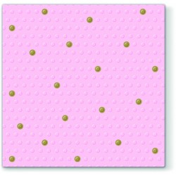 20 Napkins Inspiration Dots Spots Pink/Gold - 33x33cm / 13x13inch 3 ply