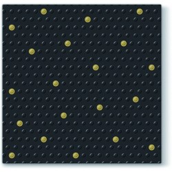 20 Napkins Inspiration Dots Spots Black/Gold - 33x33cm / 13x13inch 3 ply