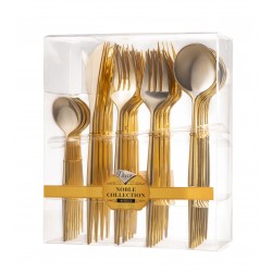 Noble - 40pcs Elegant Shiny Gold Cutlery Set 