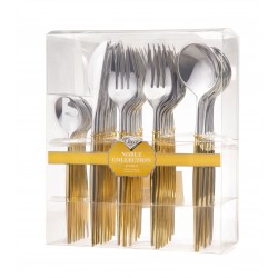 Noble - 40pcs Elegant Shiny Silver/Gold Cutlery Set 