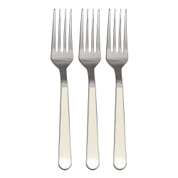 20 Elegant Silver/Beige Forks