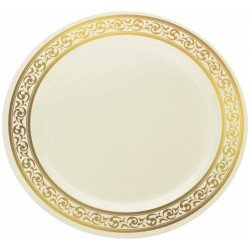 Premium - 10 Elegant Cream/Gold Dessert Bowls 150ml / 5oz