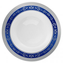 Royal - 10 Elegant Blue/Silver Soup Bowls 400ml / 13.5oz
