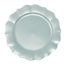 Scallop - 10 Elegant Pearl Turquoise Dinner Plates 26cm / 10inch