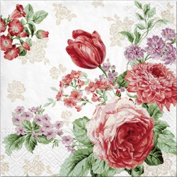 20 Napkins Mysterious Roses - 33x33cm / 13x13inch 3 ply