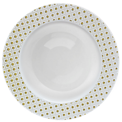 Sphere - 10 Elegant White/Gold Soup Bowls 400ml / 13.5oz