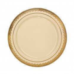 Prestige - 10 Elegant Cream/Gold Dinner Plates 23cm / 9inch