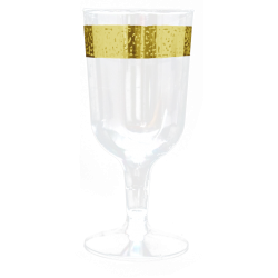 Inspiration - 10 Elegant Gold Wine Glasses 180ml / 6oz